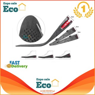 Eco Home ที่เสริมส้นรองเท้า เพิ่มส่วนสูงได้ 3 ระดับ 3Cm/5Cm/7Cm ( 1 แพ็ค = 1 คู่ ) รุ่น Eco F877 (Black/สีดำ)