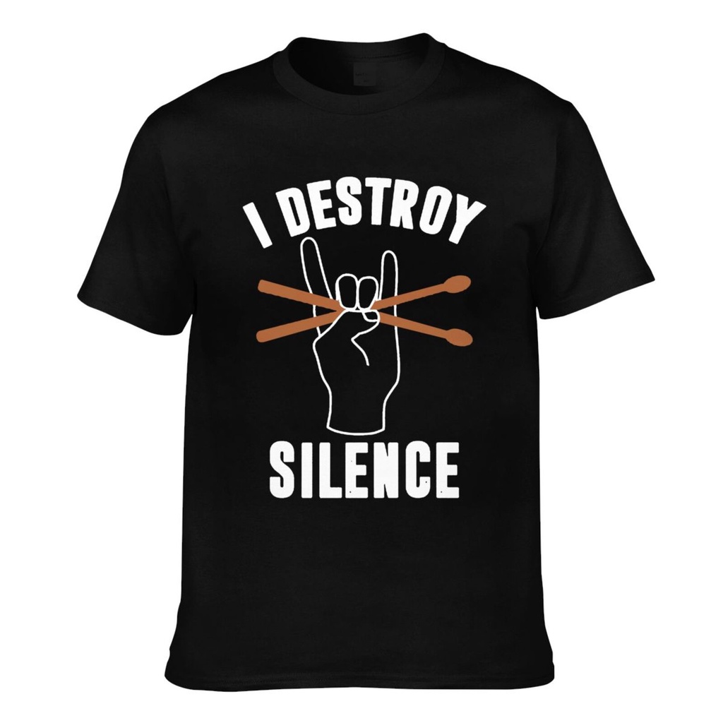 t-shirt-เสื้อยืด-พิมพ์ลาย-i-destroy-silence-แฟชั่นสําหรับผู้ชายs-5xl