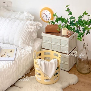 [โค้ด LQSV2W ลด20%]“พร้อมส่ง” ตะกร้าใส่ของสีเนยเหลือง BUTTER MELLOW BASKET /comfyhomies/