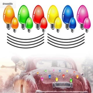 【DREAMLIFE】12pcs Christmas Lights Magnets + 8pcs Extra Wire Reflective Magnet For Fridge