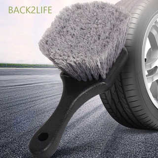 BACK2LIFE Creative Car Wheel Brush For Engine Exhaust Tips Car Accessories Rim Scrub Brush With Handle Long Soft Bristle Motorcycle Washing Tools Cleaning Tool Detailing Brush Tire Cleaner/Multicolor