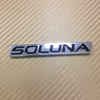 โลโก้* SOLUNA ติดรถ Toyota สีชุบโครเมี่ยม ขนาด* 1.4 x 9.5 cm
