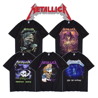 เสื้อยืดลําลอง ผ้าฝ้าย 100% แขนสั้น พิมพ์ลาย Metallica SERIES lelaki สีดํา พลัสไซซ์ XS-XXXL ของขวัญวันเกิด สําหรับผู้ชาย