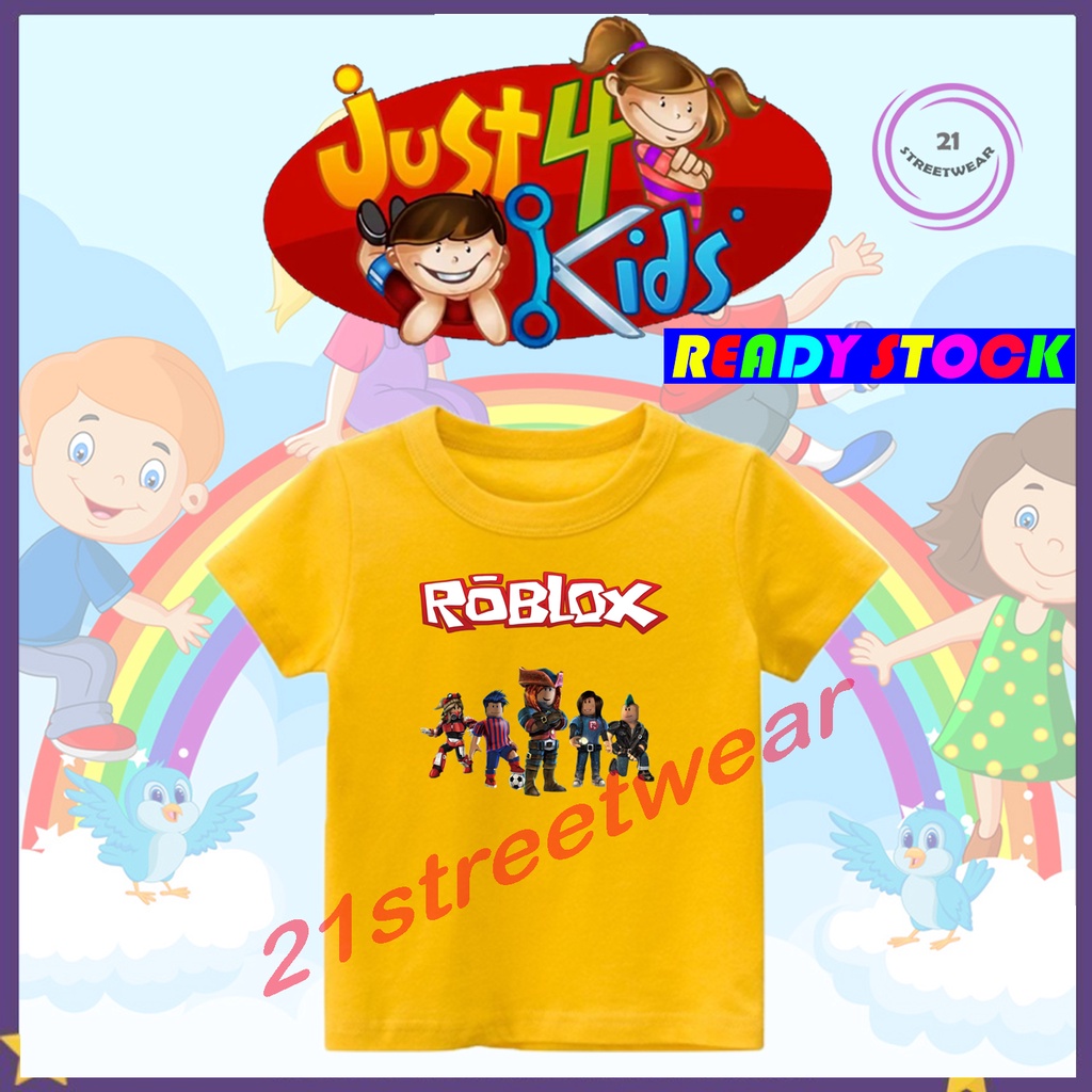 เสื้อยืด-พิมพ์ลาย-roblox-baju-budak-lelaki-สําหรับเด็ก