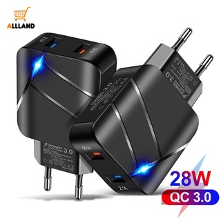 อะแดปเตอร์ชาร์จโทรศัพท์มือถือ USB Qc3.0+2.1a หลายพอร์ต ปลั๊ก EU US แบบพกพา สําหรับสมาร์ทโฟนทุกรุ่น