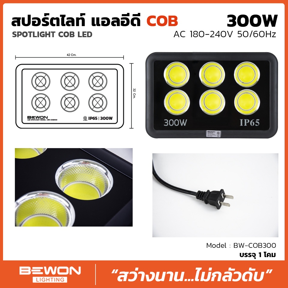 สปอตไลท์-แสงพุ่ง-cob-200w-300w-400w-500w-ยี่ห้อ-bewon