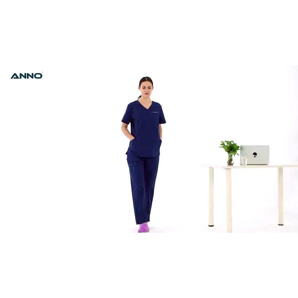 anno-ชุดขัดผิวทางการแพทย์ผ้าฝ้ายพร้อมชุดพยาบาลสแปนเด็กซ์ร่างกายผู้หญิงบางพอดีแฟชั่นชุดพยาบาล