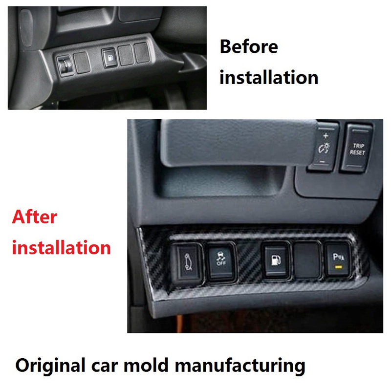 ฝาครอบปุ่มสวิตช์ไฟหน้ารถยนต์-คาร์บอนไฟเบอร์-สําหรับ-nissan-navara-np300-2016-2021