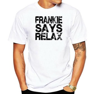 เสื้อยืดผ้าฝ้ายพรีเมี่ยม เสื้อยืด ผ้าฝ้าย พิมพ์ลายโลโก้ Frankie Says Relax Distressed สไตล์เรโทร 80s สําหรับผู้ชาย