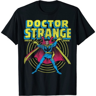 เสื้อยืดโอเวอร์ไซส์เสื้อยืด พิมพ์ลาย Marvel Avengers Doctor Strange Sorcerer Supreme สําหรับผู้ชายS-3XL