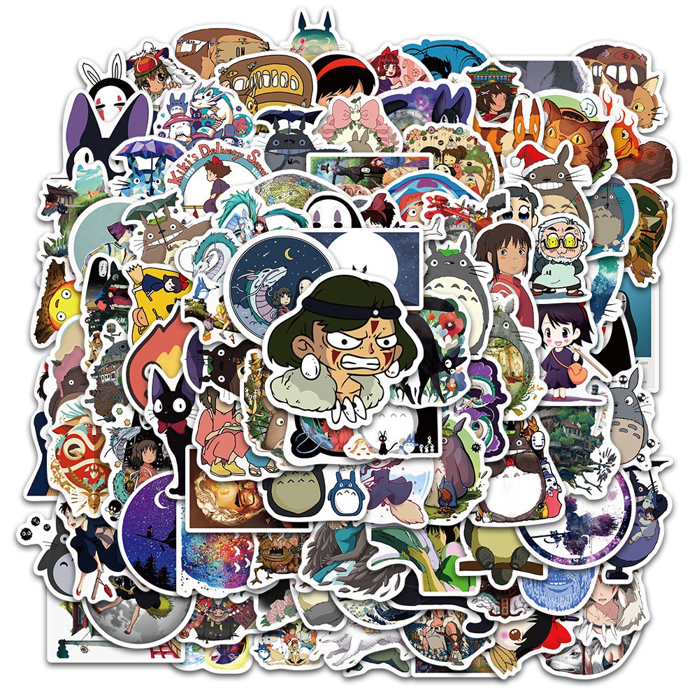 สติ๊กเกอร์ลายการ์ตูน-hayao-miyazaki-100-ชิ้น