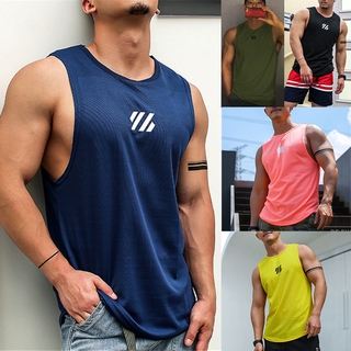 เสื้อกล้ามผู้ชาย Quick-drying Sleeveless Singlet Men Sports Fitness Tank Top Size M-4XL