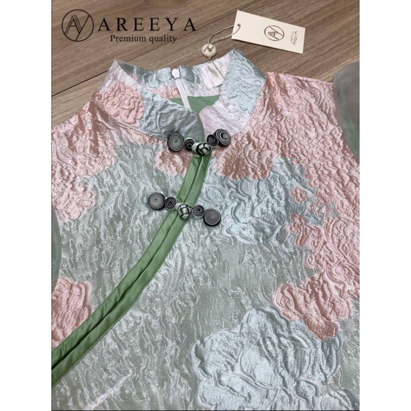 areeya-ชุดกี่เพ้า-สุดน่ารัก-สีpastel-แขนตุ๊กตา