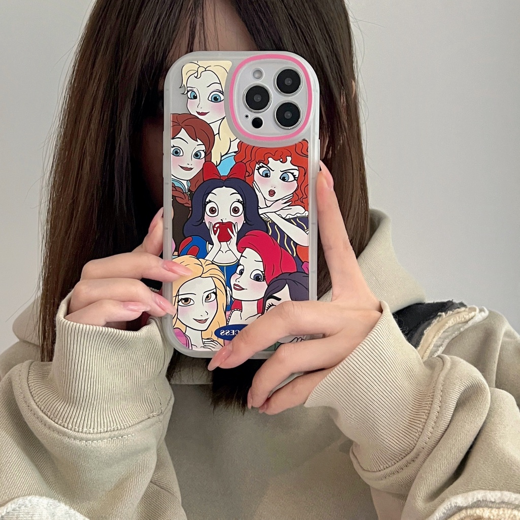 เคสโทรศัพท์มือถือนิ่ม-แบบเต็มจอ-ลายเจ้าหญิง-สําหรับ-iphone-11-12-13-pro-max-mini-xr-xs-7-8-plus