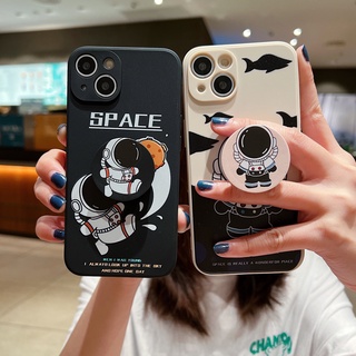 สินค้า เคสซิลิโคน ลายนักบินอวกาศน่ารัก ขอบตรง พับได้ สําหรับ Oppo A54 A94 A16 A15s A31 A52 A55 A96 A93 A35 A53 A74 A9 A5 A83 A7 A12 A92 C12 C15 C5 C21