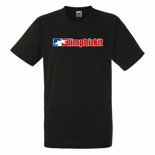【hot tshirts】เสื้อยืดแขนสั้น limp bizkit Logo 1 สีดำ2022