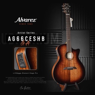 Alvarez AG66CESHB กีตาร์โปร่งไฟฟ้า GA สเปค Top Solid ( All Mahogany) สี Shadowburst