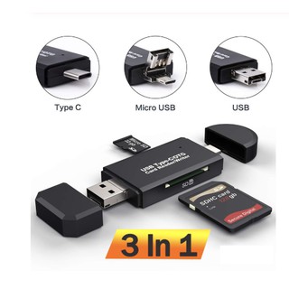 SD Card Reader USB 2.0 OTG Micro USB Type C Card Reader Lector SD Card Reader สำหรับ Micro SD TF USB Type-C OTG Cardread