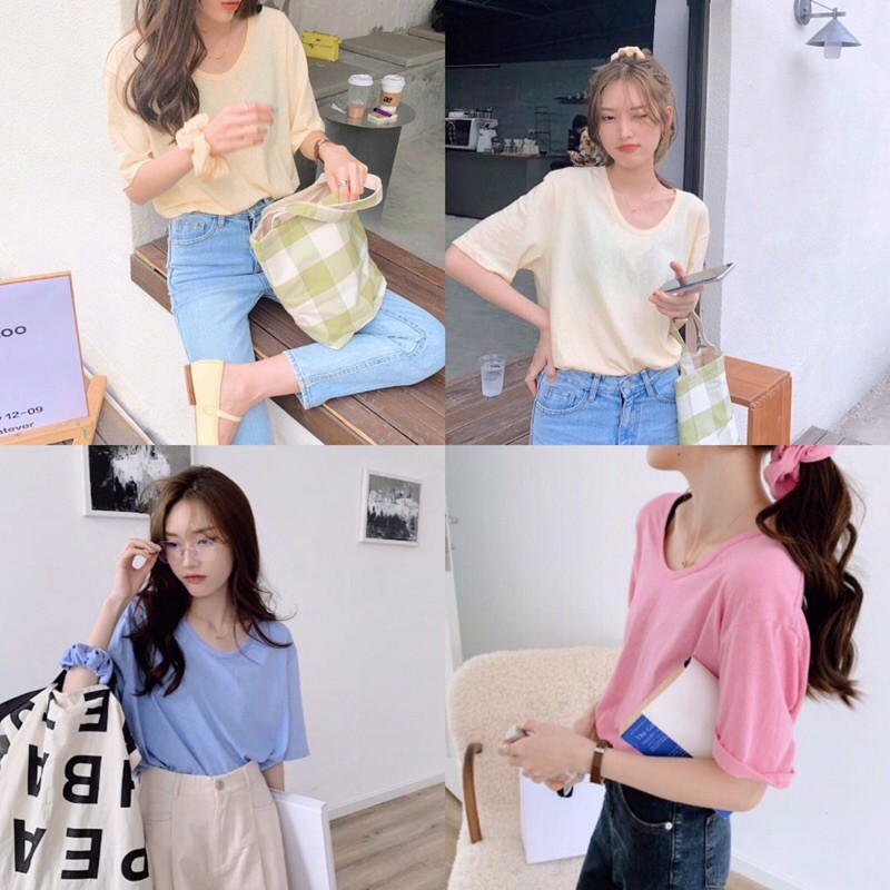 basic-color-tee-มาพร้อมโดนัทรัดผม-มี-เหลือง-ฟ้า-ชมพู