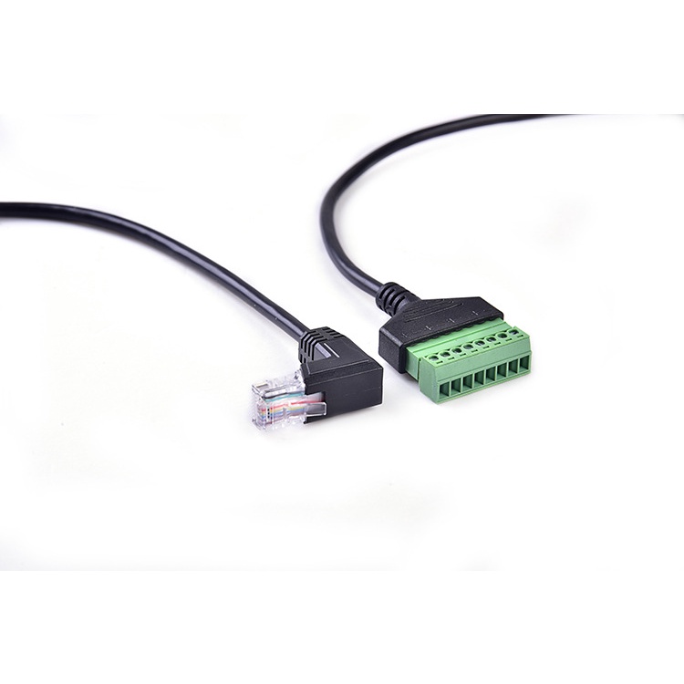 30 ซม.มุมขวา RJ45 Ethernet ชาย 8 Pin AV Terminal สกรูอะแดปเตอร์แปลง ...