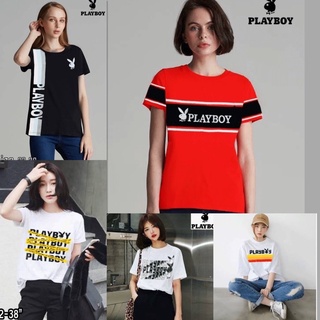 พร้อมส่ง💥เสื้อยืดเพลบอย playboy งานสกรีนอก งานปักอก ผ้าคอตตอน เสื้อยืดราคาถูก มีบริการเก็บเงินปลายทาง