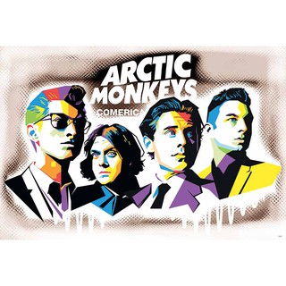 โปสเตอร์ รูปวาด วงร็อก วง ดนตรี อาร์กติกมังกีส์ Arctic Monkeys POSTER 24”x35” Inch English Indie Rock Punk