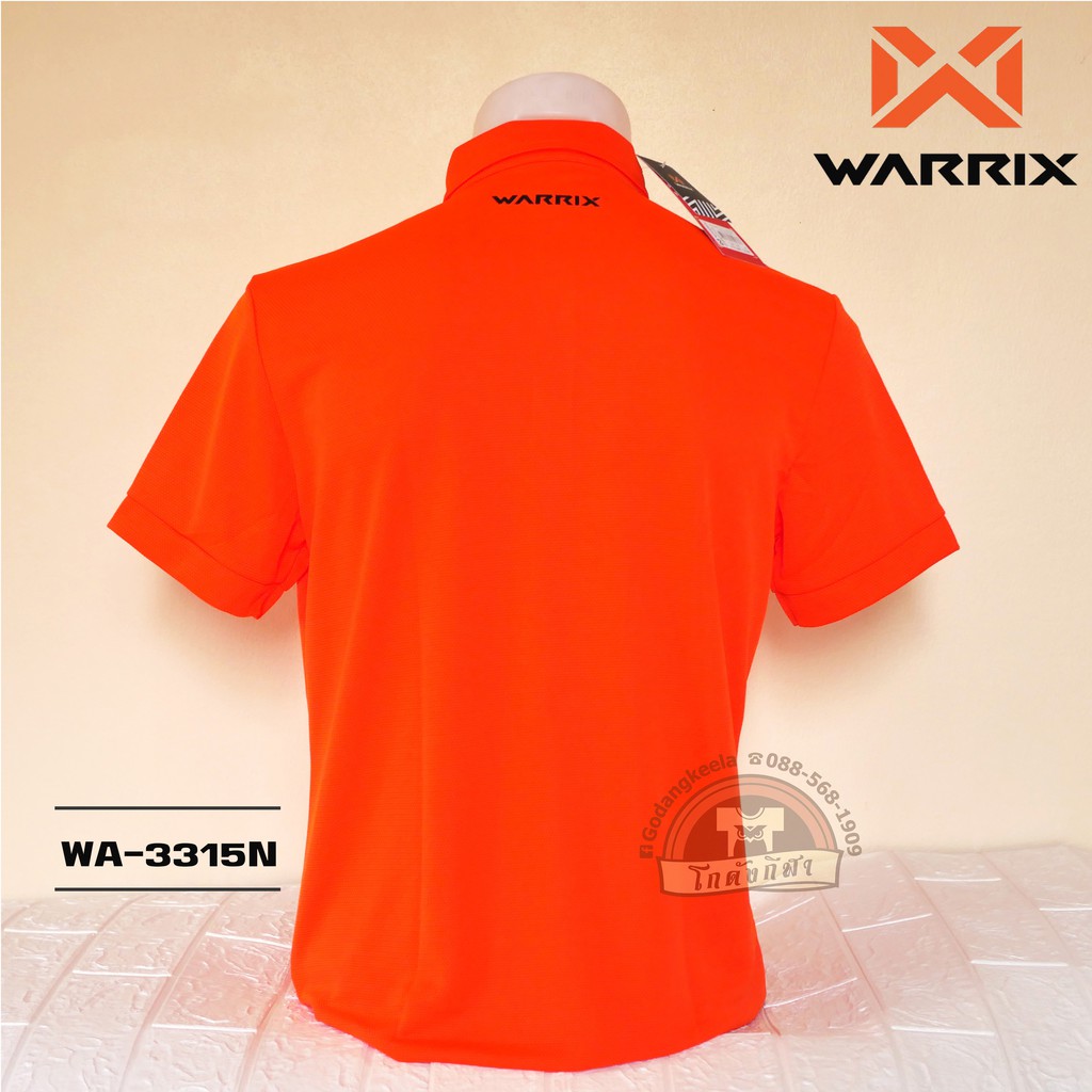 ภาพสินค้าเสื้อโปโล WARRIX WA-3315N WA-PLAN15 สีส้ม (OO) วาริกซ์ วอริกซ์ 100% จากร้าน chirumon บน Shopee ภาพที่ 3