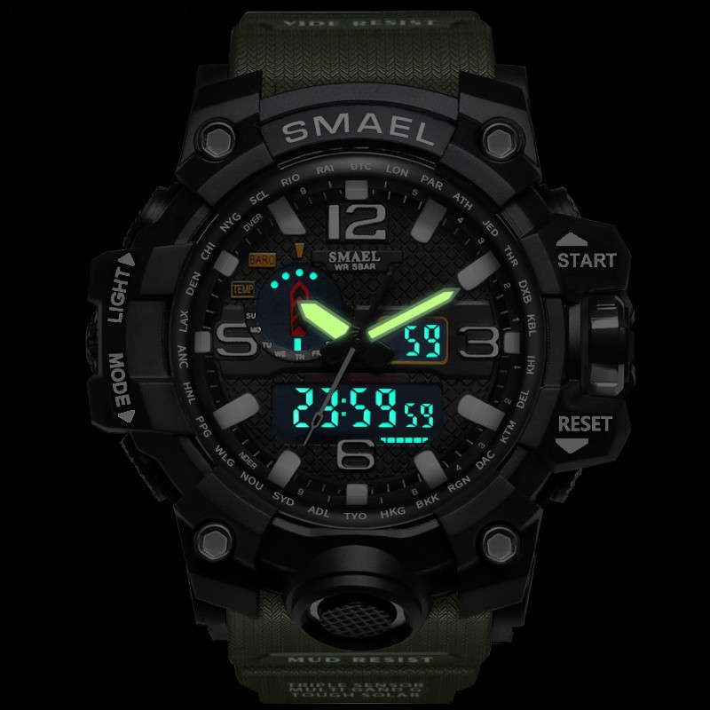 smael-รุ่น-1545-นาฬิกาข้อมือ-นาฬิกาแฟชั่น-ผู้ชาย-watch-waterproof-fashion-watch-men-sport-analog-quartz-green