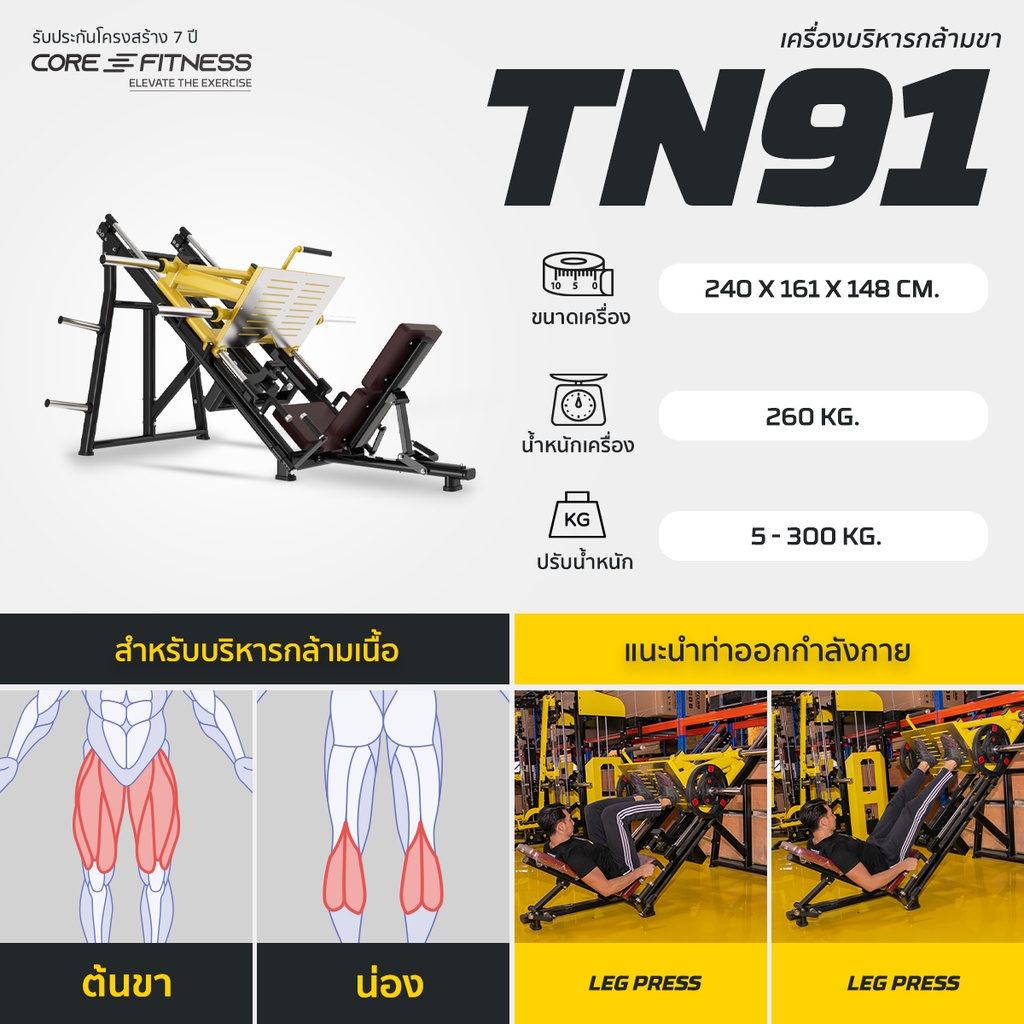 core-fitness-45-degree-leg-press-tn91-เครื่องเล่นกล้ามขา-leg-press-ขั้นสูง