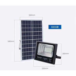 Solar LED สปอตไลท์ โซล่าเซลล์ รุ่นพี่บิ๊ก JD8800 100W ไม่สว่าง เอามาคืนพ่อค้าได้เลย!Light แสงสีขาว แสงสีขาว / แสงอุ่น