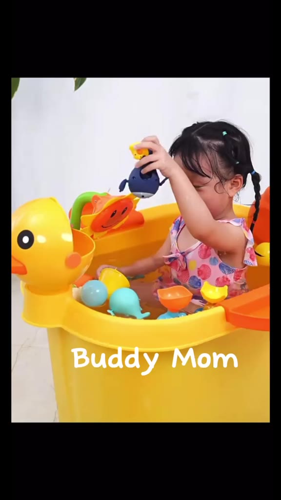 buddy-mom-อ่างอาบน้ำลูกน้อย-สุดน่ารัก-ทรงเป็ดน้อย-พร้อมส่งจากไทย-มีลูกบอลแถม
