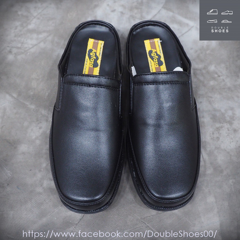 ภาพสินค้ารองเท้าหนังเปิดส้น เย็บพื้น สีดำ ยี่ห้อ Agfasa รุ่น A303 ไซส์ 39-45 จากร้าน doubleshoes บน Shopee ภาพที่ 2