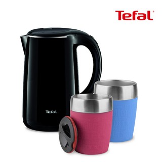 TEFAL ชุดกาต้มน้ำไฟฟ้าและแก้วเก็บอุณหภูมิ Happy Coffee To Go Set 4 กาต้มน้ำไฟฟ้าความจุ 1.7 พร้อมเเก้วเก็บอุณหภูมิ 2ใบ