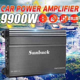 เครื่องขยายเสียงซับวูฟเฟอร์ดิจิทัล 12V 9900W 4 ช่อง สําหรับรถยนต์