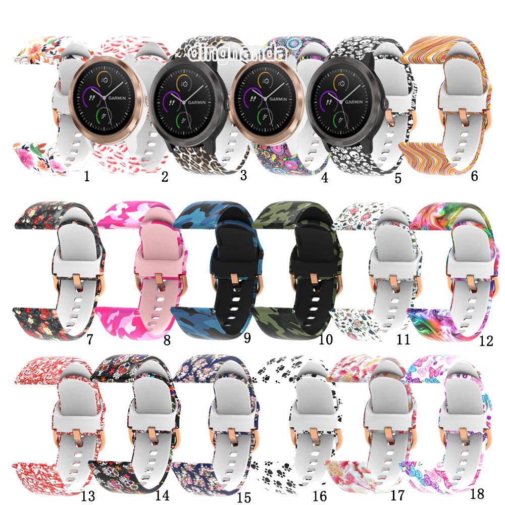 สินค้า สายนาฬิกาซิลิโคนนิ่ม Camo สำหรับ Garmin Vivoactive 3 Music