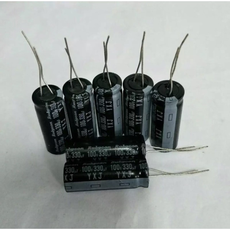capacitor-330uf100v-rubycon-สีดำ105c-ขนาด12x35mm-คาปาซิเตอร์ค่าความจุเต็ม100-พร้อมส่ง-ขาย20ชิ้น100บ