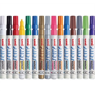 สินค้า [8.15 เก็บโค้ดส่งฟรีหน้าร้าน]  UNI Paint Marker PX-20 ปากกาเพ้นท์มาร์คเกอร์ชนิดหัวกลม มี 12 สี