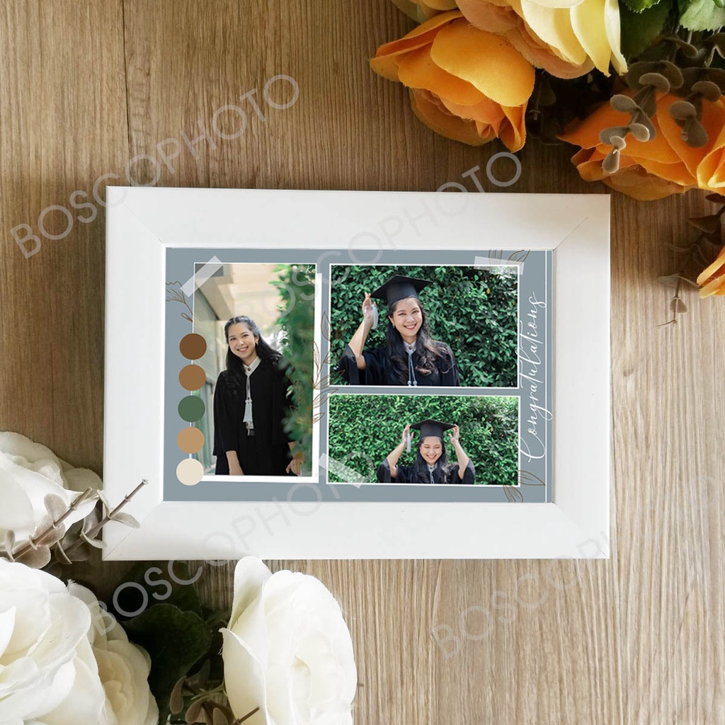 ของขวัญบัณฑิตรูปใส่กรอบ-ปริ้นรูป-อัดรูป-วันรับปริญญา-จบการศึกษา-congratulation-รูปมิกซ์-แนวมินิมอล-พร้อมกรอบ