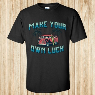 ผ้าฝ้าย 100%ใหม่ล่าสุด เสื้อยืด ผ้าฝ้าย พิมพ์ลาย Make Your Own Luck สําหรับผู้ชายS-3XL