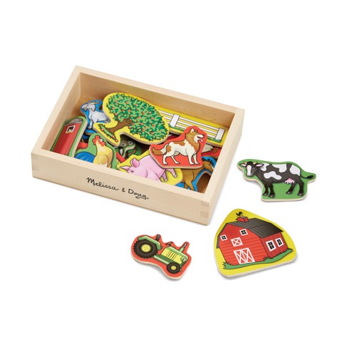 melissa-and-doug-ของเล่นเด็ก-ของเล่นไม้-ของเล่นแม่เหล็ก-แบบไม้-wooden-magnets-set-farm-animal-ฟาร์มสัตว์