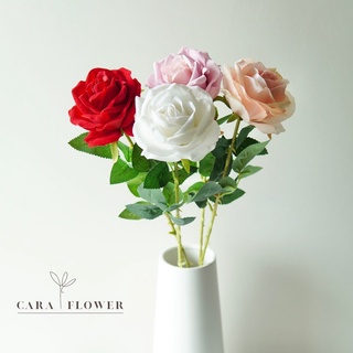 Rose | ดอกกุหลาบปลอม ดอกกุหลาบก้านเดี่ยว ดอกไม้ปลอม ดอกไม้ประดิษฐ์ ตกแต่งบ้าน (R03) [พร้อมส่ง]