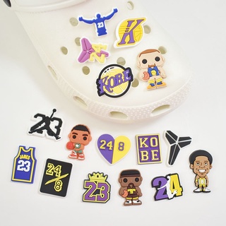 เข็มกลัด ลายการ์ตูน Kobe James Series NBA jibitz อุปกรณ์เสริม สําหรับตกแต่งรองเท้าผู้ชาย