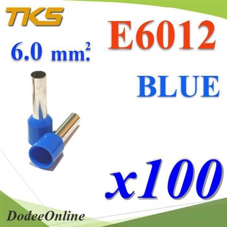 E6012-BLUE หางปลากลม คอร์ดเอ็น แบบมีฉนวน สำหรับสายไฟ DD