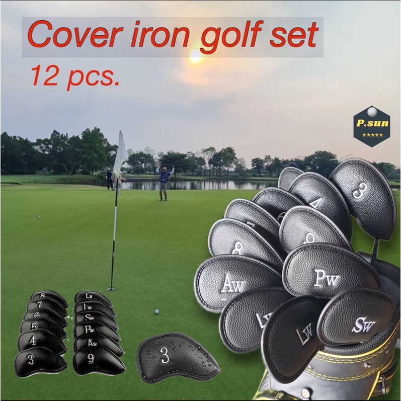 ภาพหน้าปกสินค้าปลอกครอบหัวไม้กอล์ฟชุดเหล็ก cover iron golf 12 pcs./pack 3-Lw