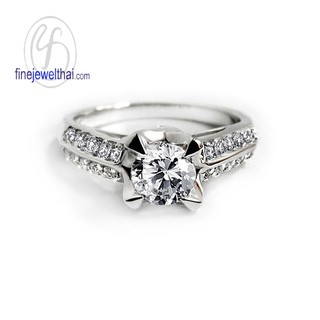 Finejewelthai แหวน-แหวนเพชร-แหวนเงินแท้-Endless-Diamond-CZ-Silver-Ring - R1213cz