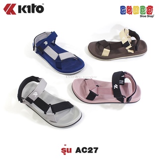 รองเท้ารัดส้นผู้ชาย ผู้หญิง Kito รุ่น AC27 รองเท้าแฟชั่นทูโทน รองเท้าแบบสวมสายเทปแปะ สามารถปรับสายได้ แท้100%