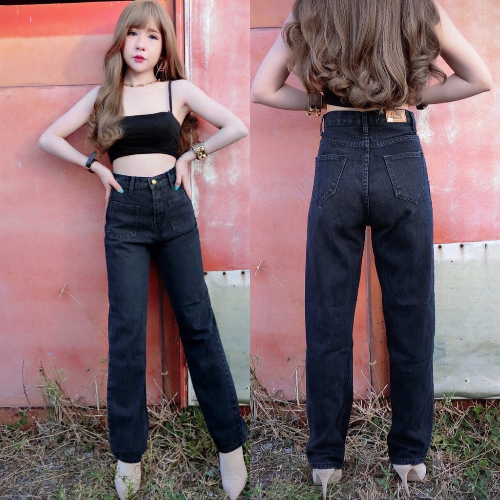 รูปภาพสินค้าแรกของCc jeans 067 S-3XL กางเกงยีนส์ผู้หญิง เอวสูง ทรงกระบอก ไม่ยืด กางเกงผู้หญิง
