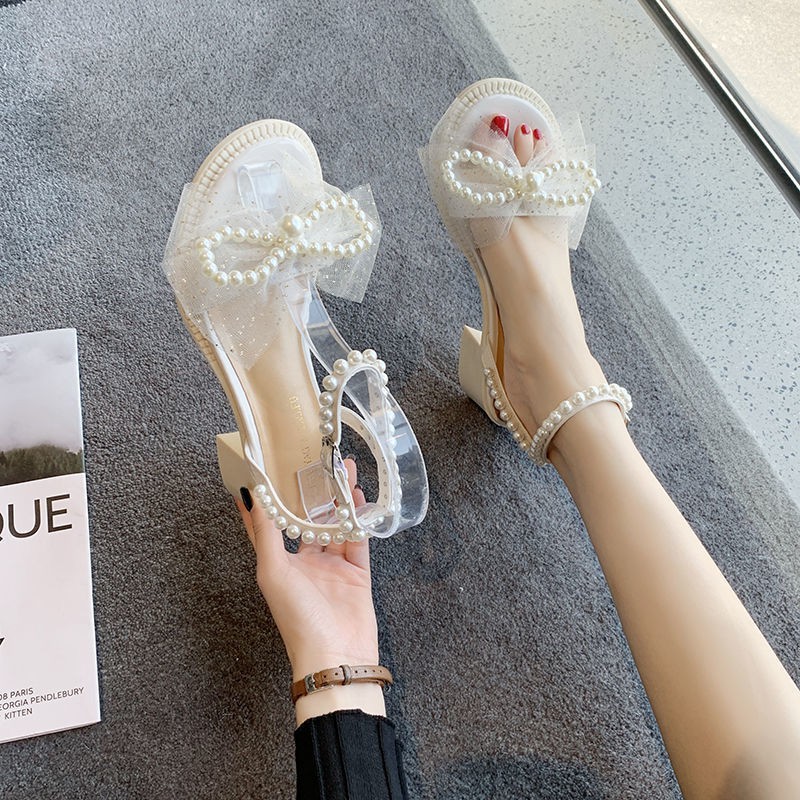 สุดฮิต-ส้นสูง-รองเท้าผู้หญิง-สีสายใส่สบาย-ไซส์ใหญ่-ส้นสูง-4-5cm