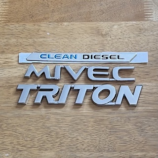 โลโก้ TRITON MIVEC CLEAN DIESEL ตัวหนังสือฝาท้าย (จำนวน 3 ชิ้น)