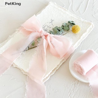 PetKing☀ Frayed Edged Wrinkle Chiffon Silk Ribbon Handmade Ripped Wedding Flower Bouquet .